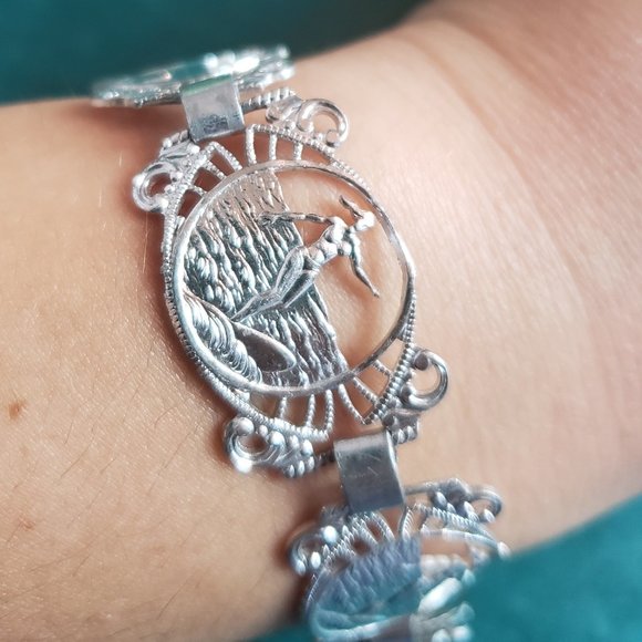 2/35$ Vintage '"made in germany" panel bracelet surfer girl - Picture 2 of 4